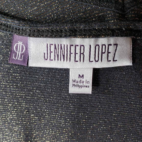 Jennifer Lopez Black and Gold Metallic Fitted Tank - Picture 5 of 7